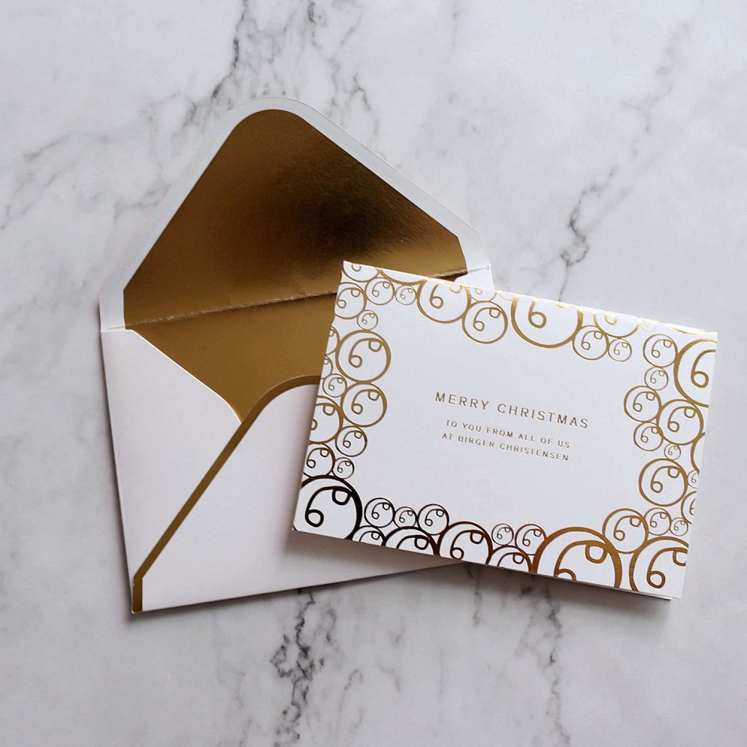 Foil Printing Invitation Christmas Greeting Card Customized Simple Style 